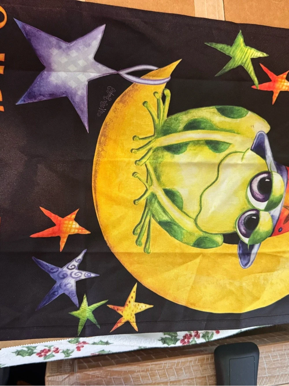 Got Candy? Halloween Frog Decorative Garden Flag - Black and Yellow 28” X 40”